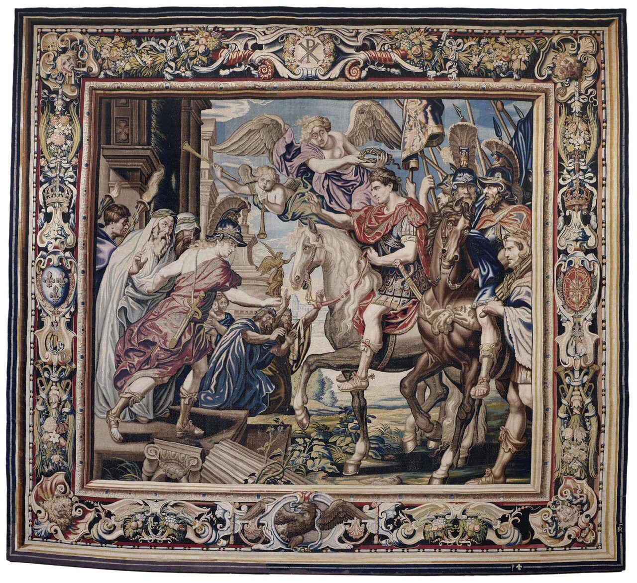 Tapestry showing Constantine's Triumphal Entry into Rome label QS:Len,"Tapestry showing Constantine's Triumphal Entry into Rome" label QS:Lpl,"Triumfalny wjazd Konstantyna do Rzymu" label QS:Lde,"Teppich mit Konstantins triumphalen Einzug in Rom"