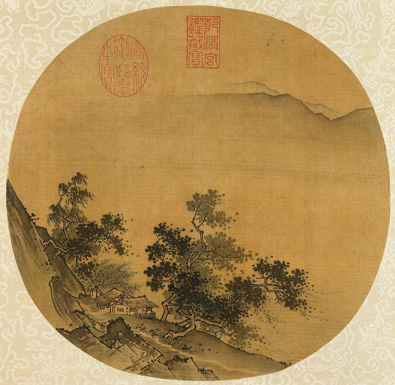 China; Fan mounted as an album leaf; Paintings