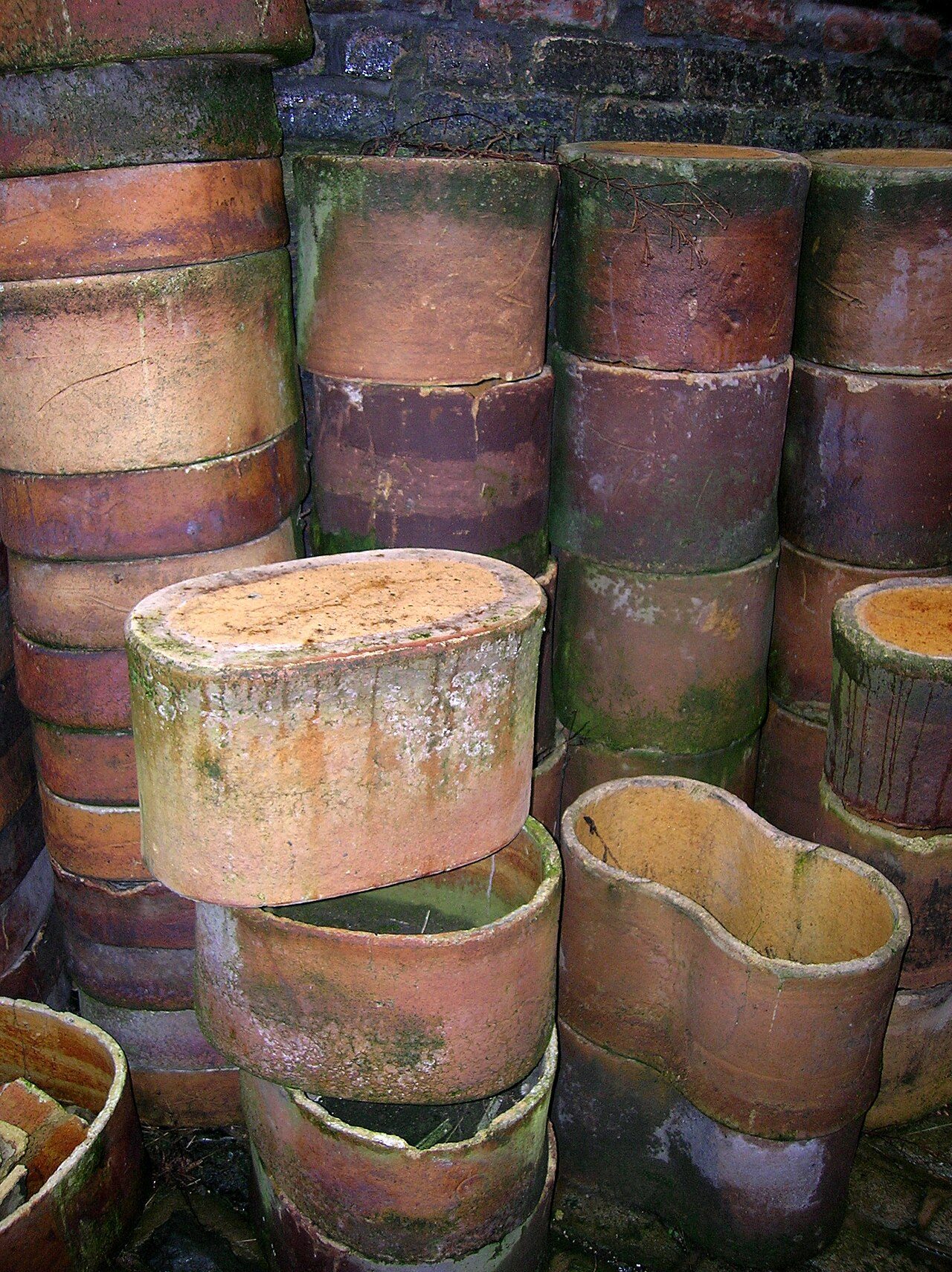 A stack of saggars at the Gladstone Pottery Museum, Stoke-on-Trent, UK