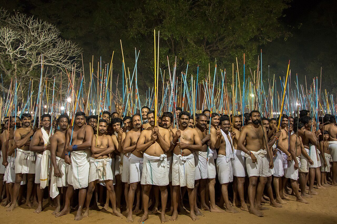 Theyyam is a ritual art form performed in temples of northern Kerala , India.