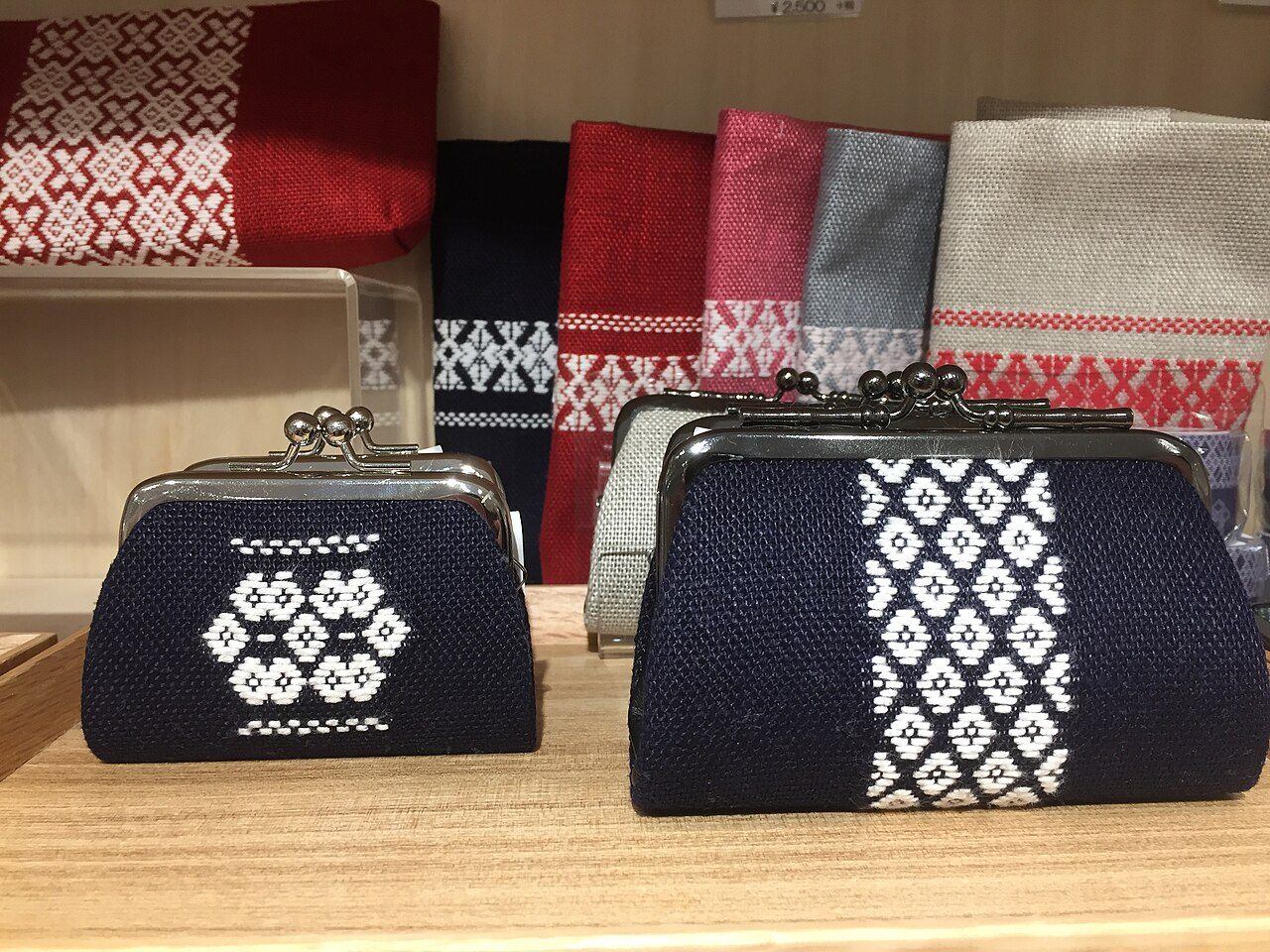 Various items with kogin-zashi patterns