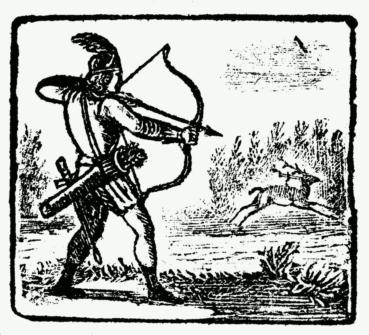 Illustration of legendary English outlaw Adam Bell from "The History of Adam Bell, Clim of the Clough, and William of Cloudeslie"
