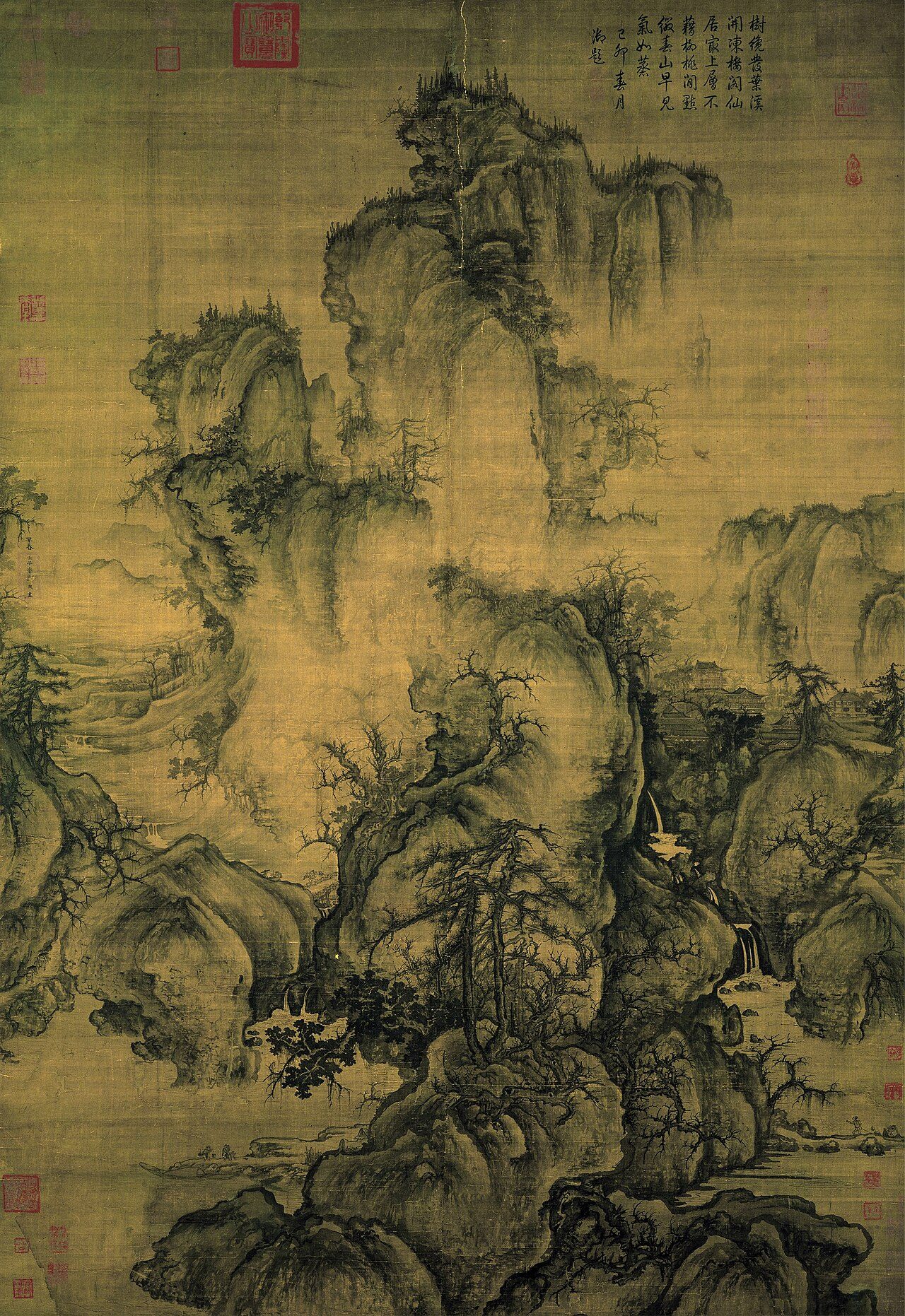 Beginning of spring, Guo Xi. Northern Song. Ink and light colors on silk.