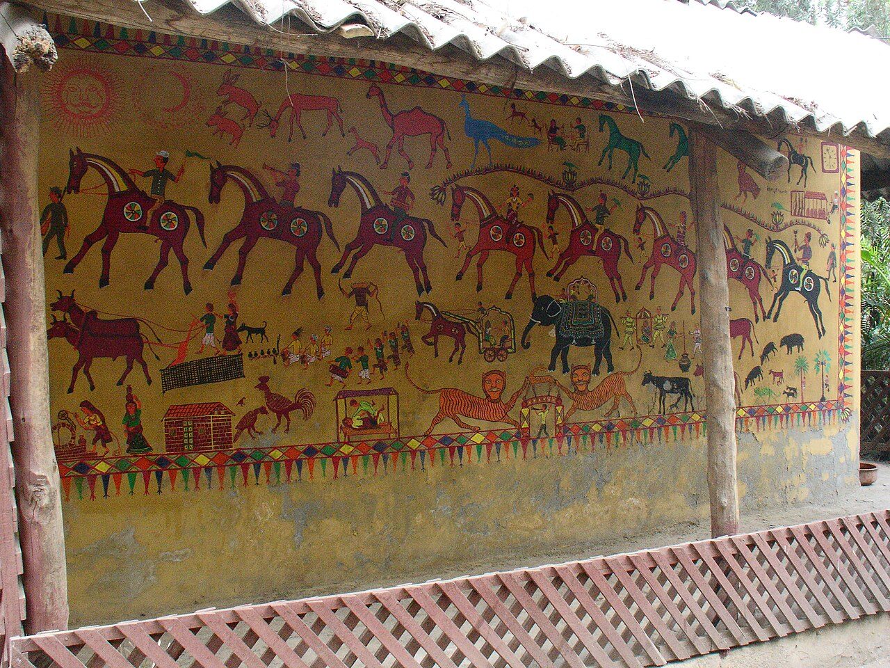 Pithora wall painting at Crafts Museum,Delhi.