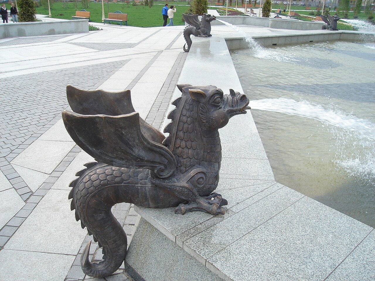Fountain in the Millennium Park of Kazan .