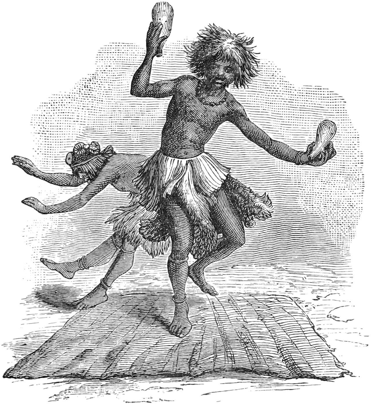 The prophetic dance of the masupias, from the book Seven Years in South Africa, volume 2, page 229