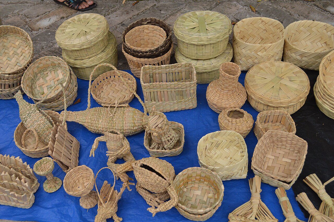 Basketry for sale in Cuitzeo, Michoacán, Mexico
