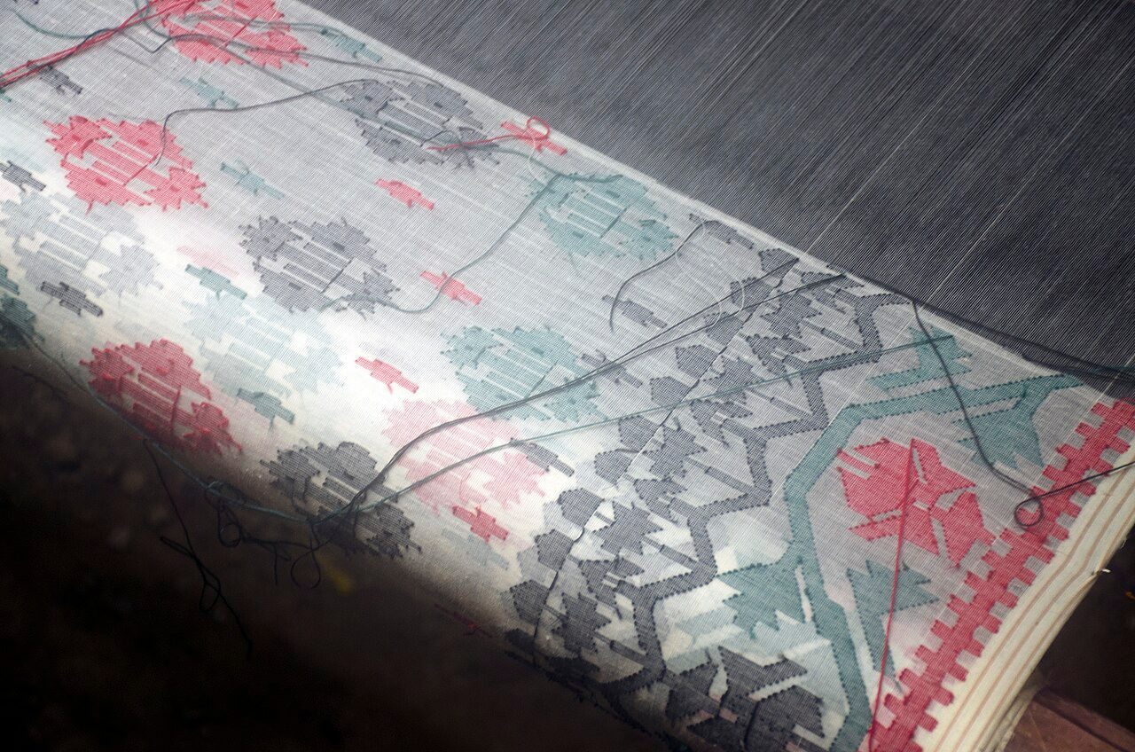 Muslin saree weaving