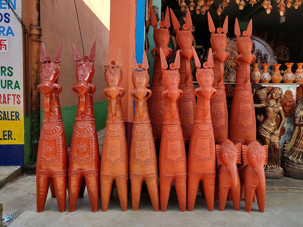 Since ancient times Terracotta artwork has been in use in Bankura District of the state of West Bengal in India. Terracotta artwork has been used in many temple architectures here and now this tradition is maintained by the artisans in building such decorative pieces.