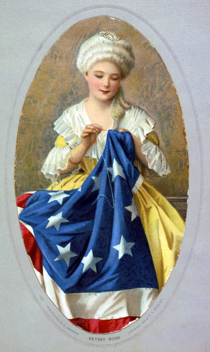 Betsy Ross sewing flag