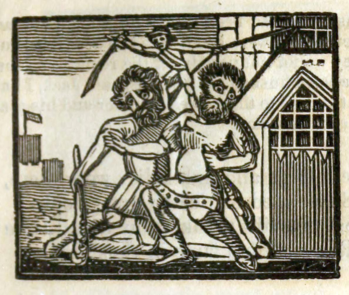 The giant Blunderbore and his friend Rebecks, from " Jack the Giant Killer "