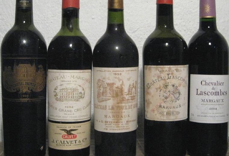 Bottles from the AOC Margaux