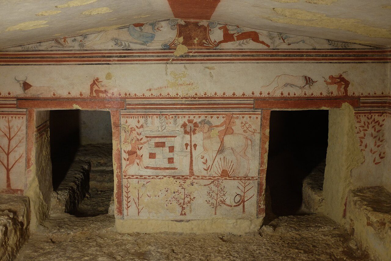 The interior of the Tomb of the Bulls.