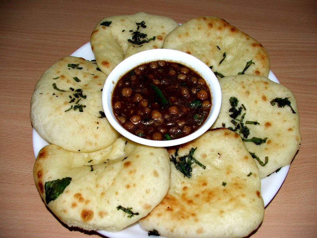Kulcha with chole from India