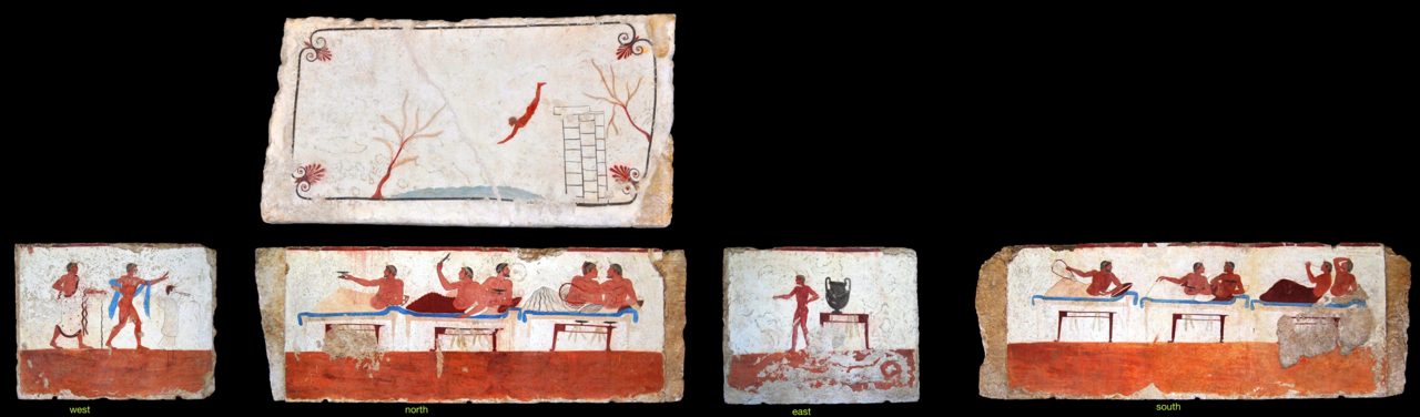 the Tomb of the diver in Paestum (470-480 BC).