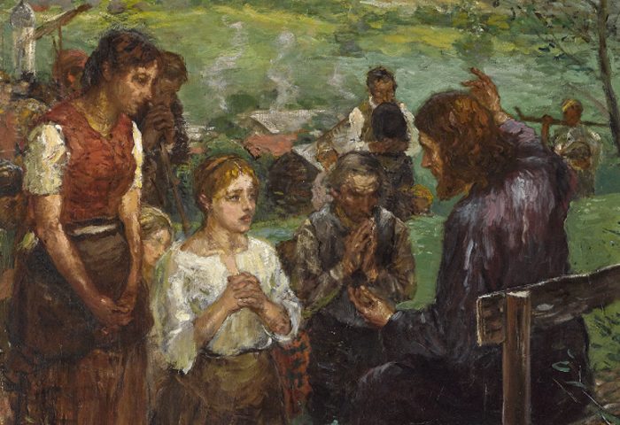 Bergpredigt; Öl auf Leinwand, 77 x 60 cm (zweite Fassung, gewidmet Halsey Cooley; monumentale Erstfassung von 1887 im Szépművészeti Múzeum, Budapest)
