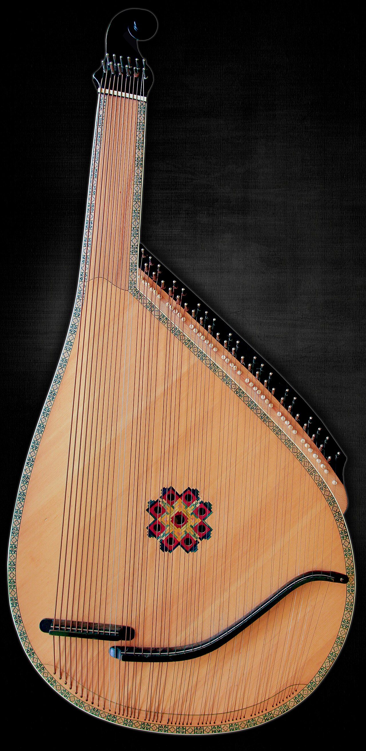 An early mode of bandura from the Chernihiv factory of musical instruments.