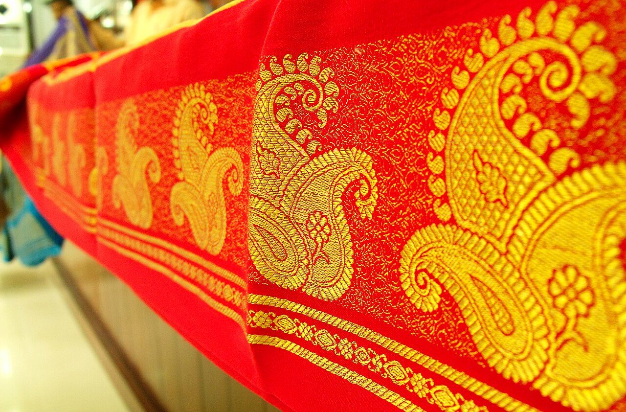 Mysore silk saree's zari made of pure gold thread.