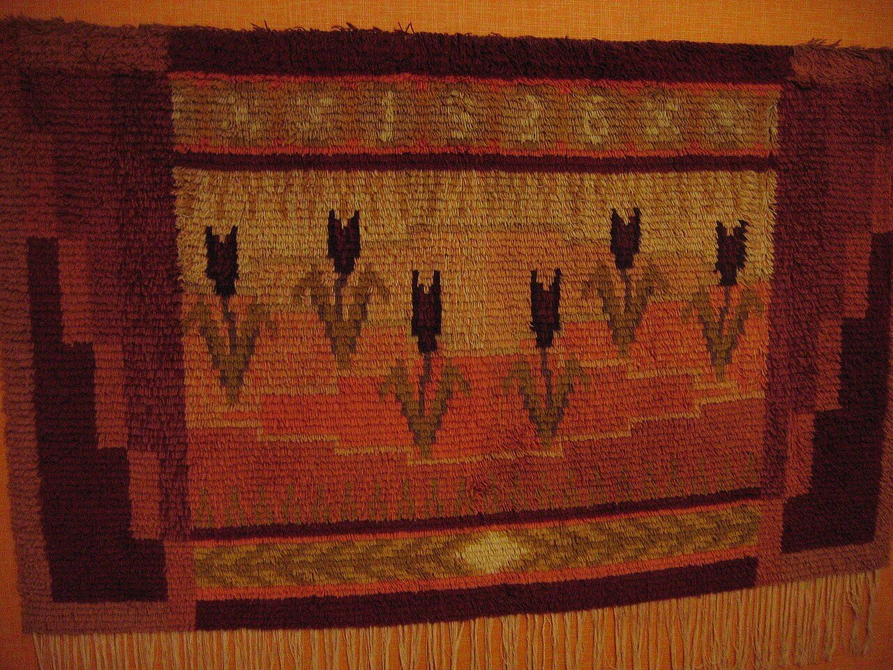 Old Finnish hand-made ryijy from the year 1936.