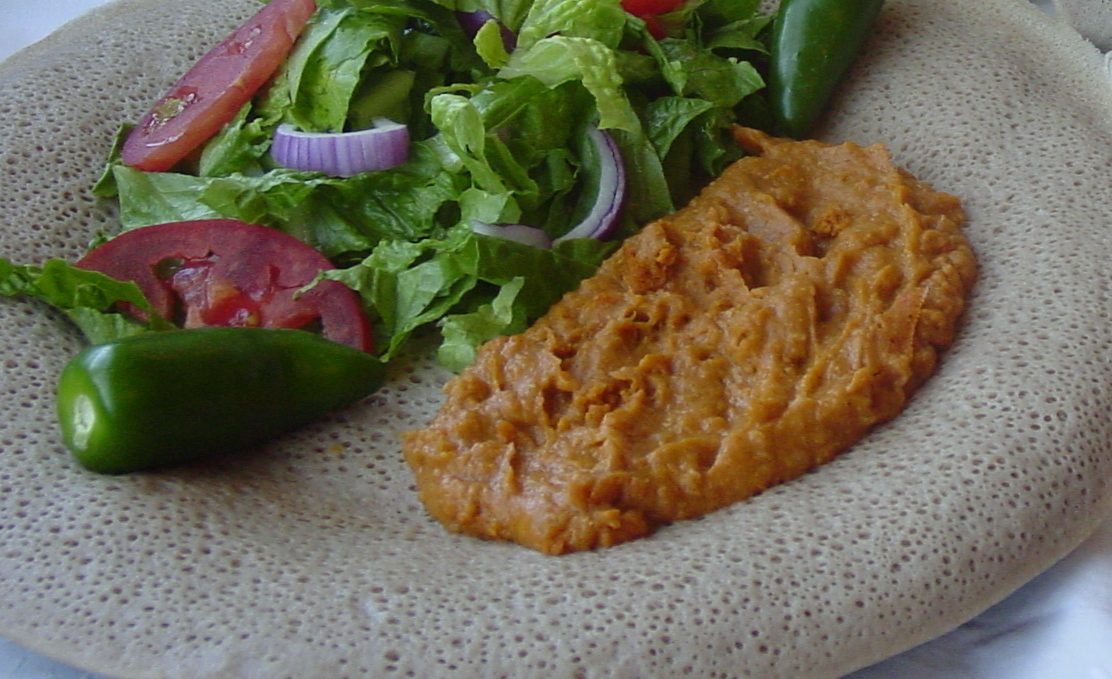Taita served with shiro and salad.