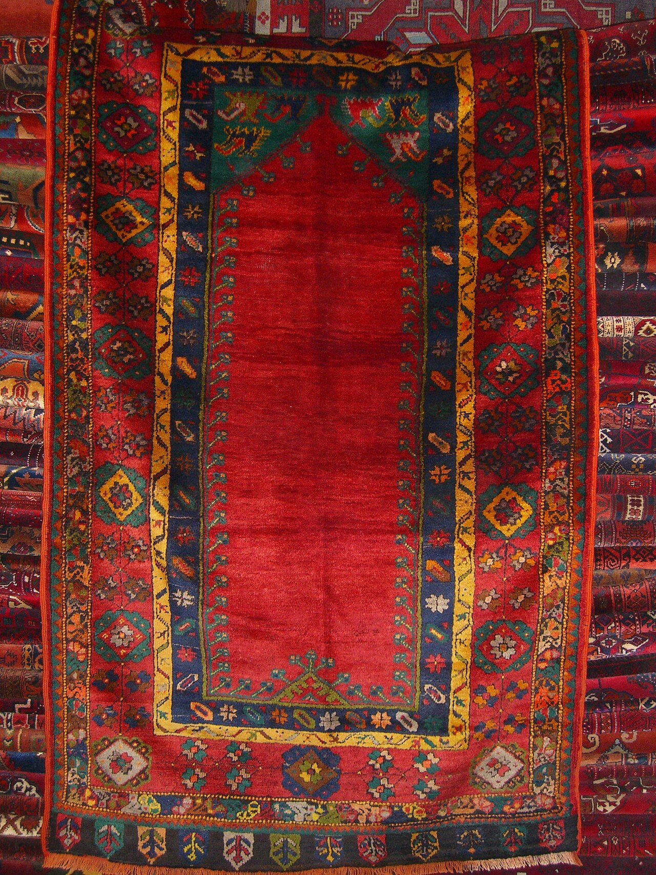 Vintage Anatolian Konya Prayer Rug. CL Lane Collection.