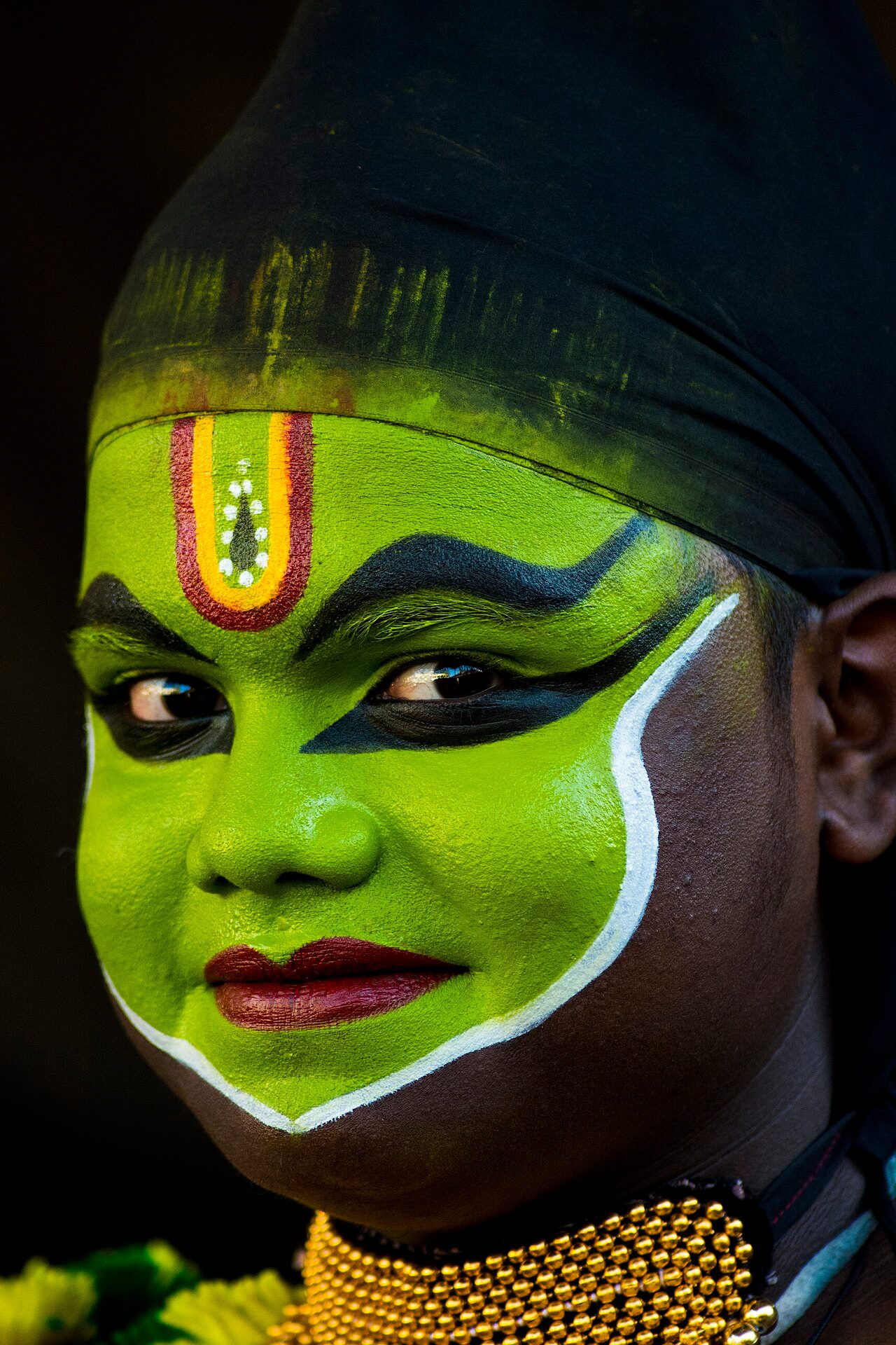 Ottan Thullal is a recite-and-dance art-form of Kerala, India. This is the face art of Ottan Thullal. Kerala School Kalolsavam 2017.