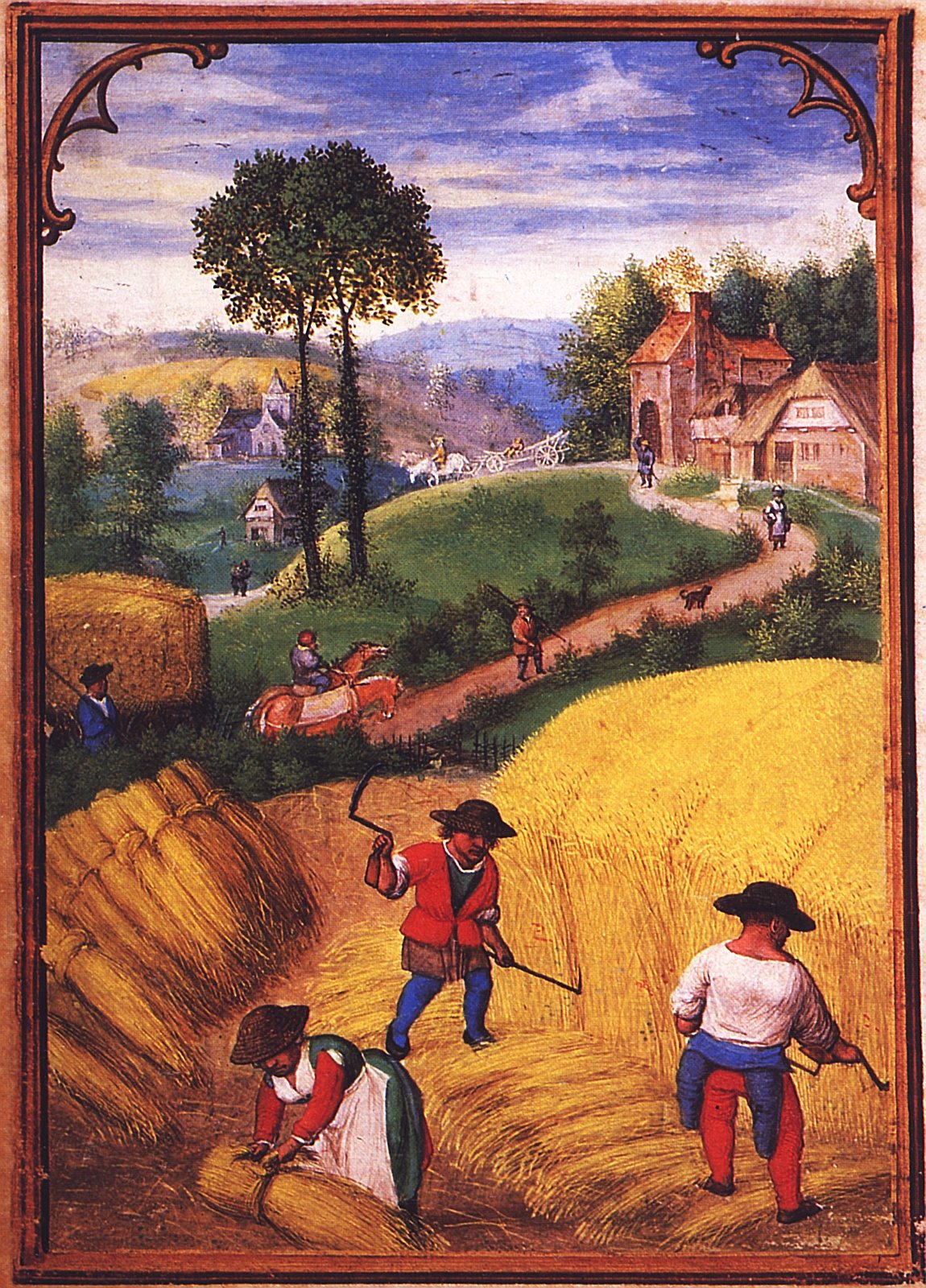 Labors of the Months: August, from a Flemish Book of Hours (Bruges)