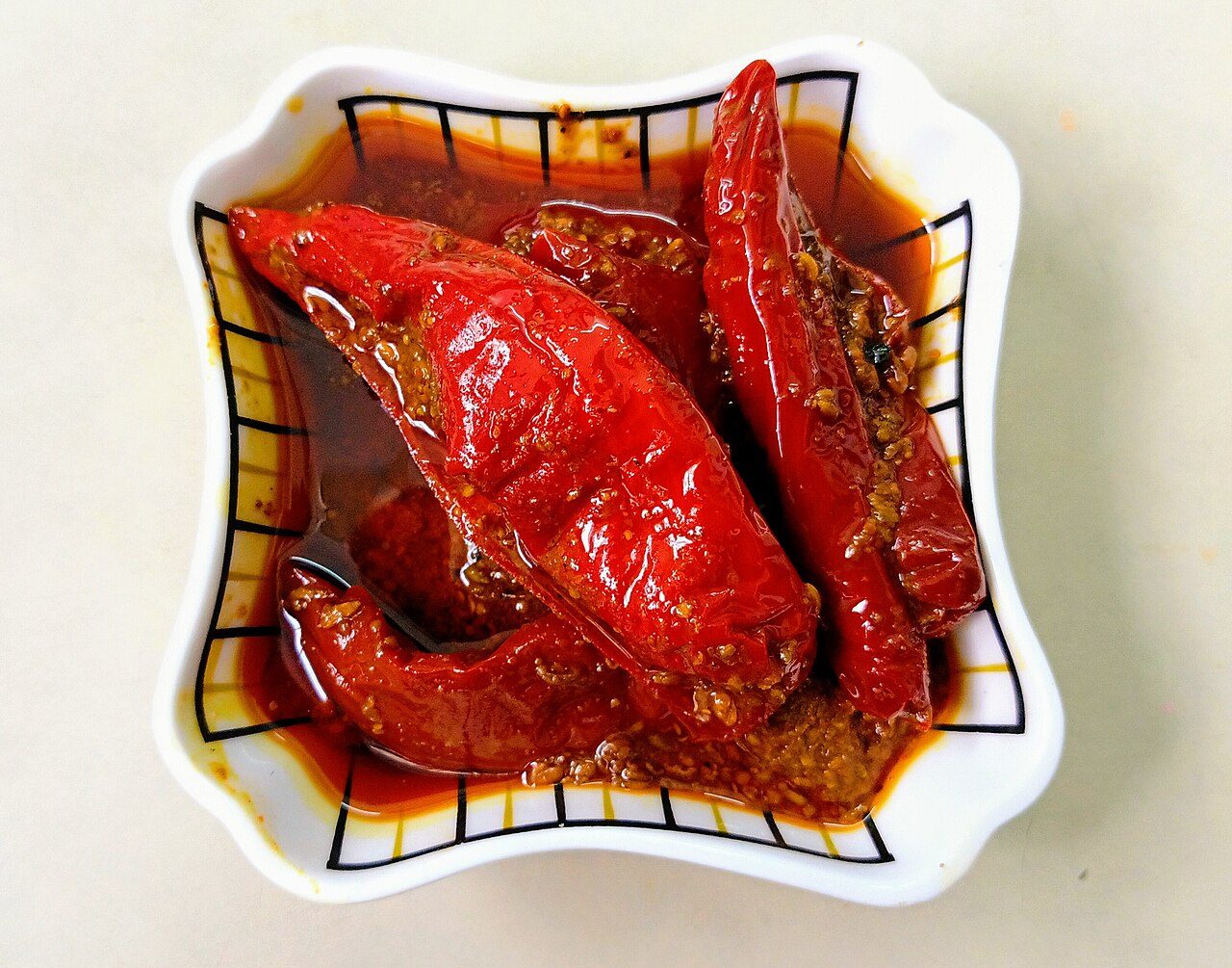 red chilli pickle in plate 2