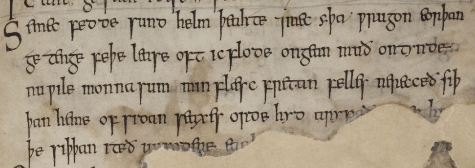 The oyster riddle in the Exeter Book fol. 127r detail
