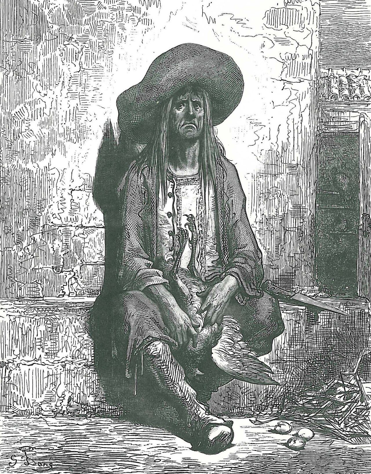 illustration for Jean de La Fontaine 's fables by Gustave Doré