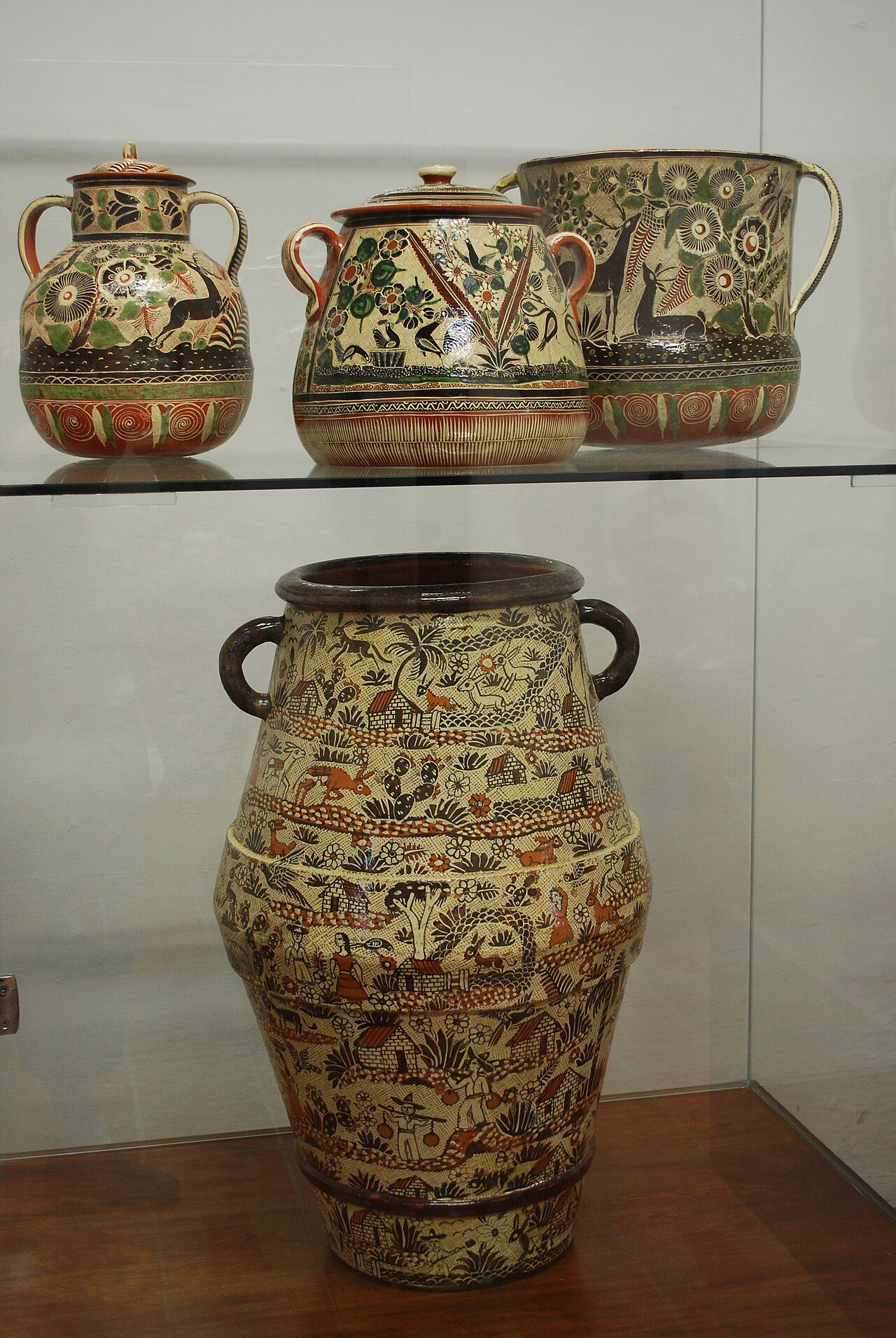 High fire pottery at the Museo Regional de Ceramica in Tlaquepaque, Jalisco, Mexico