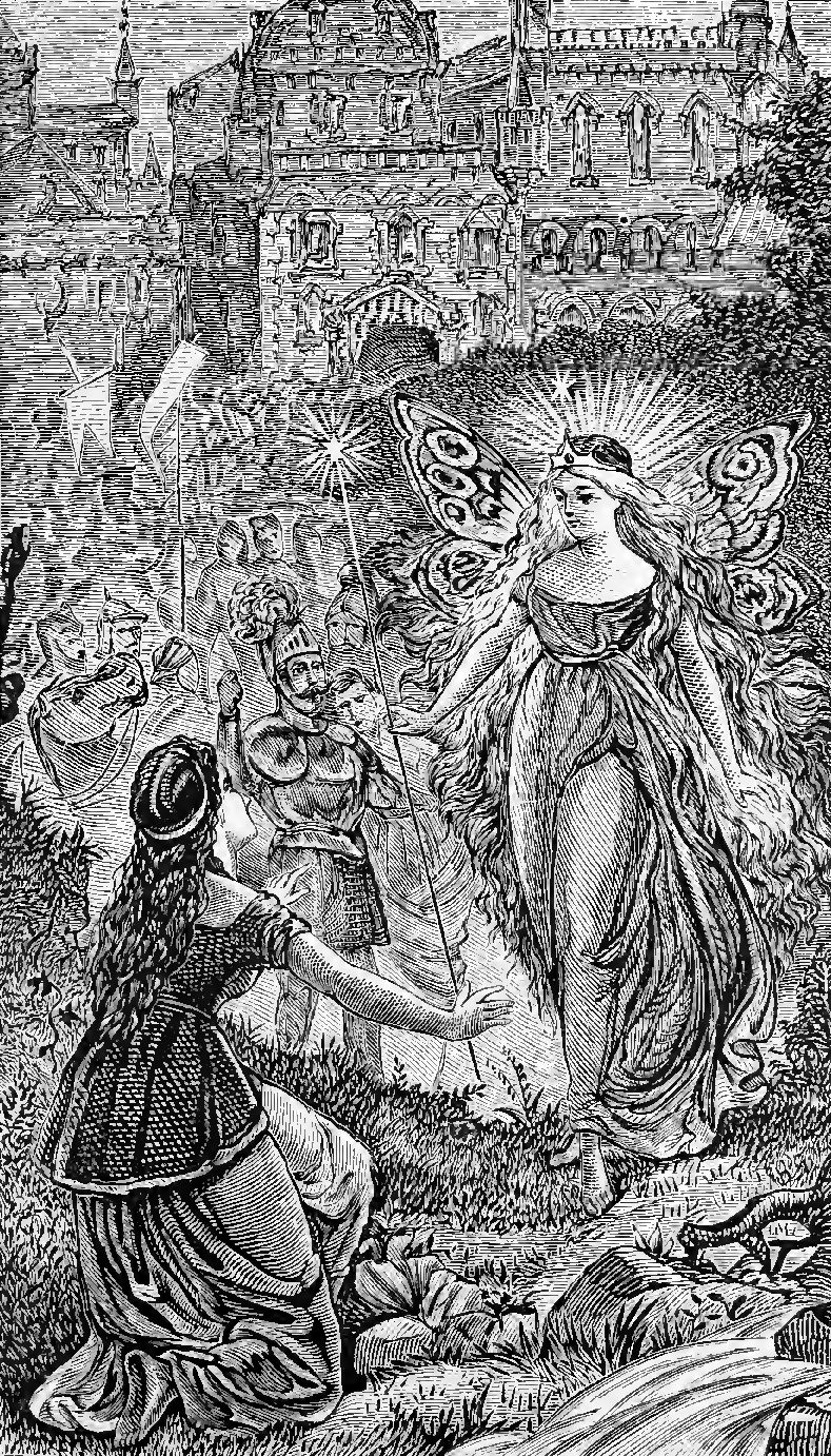 Eileen and the Fairy Queen (Cleena) illustration by John Fergus O'Hea appearing in Robert Dwyer Joyce 's Ballads of Irish Chivalry.