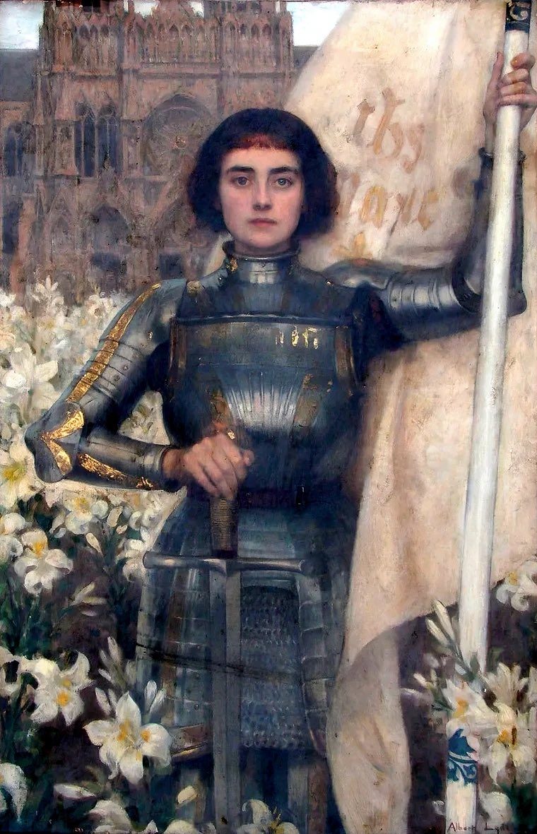 Jeanne d'Arc ( Joan of Arc ) by Albert Lynch, 1901, Private Collection, Doyon Art Appraisal, Pensacola, Florida, United States of America.