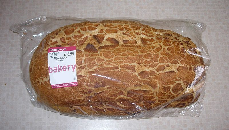 A loaf of tiger bread . Photograph taken by Scalytail on Saturday August 12th 2006.