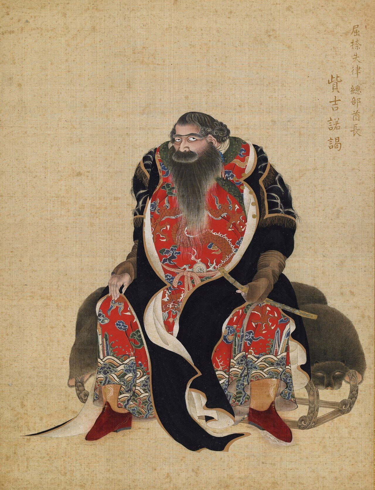 Ishuretsuzo: Tsukinoe, Ainu Chieftain of Kunashiri, by Kakizaki Hakyo