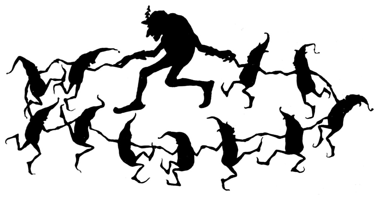 Scan of illustration on page of book in a series of fairy tales.