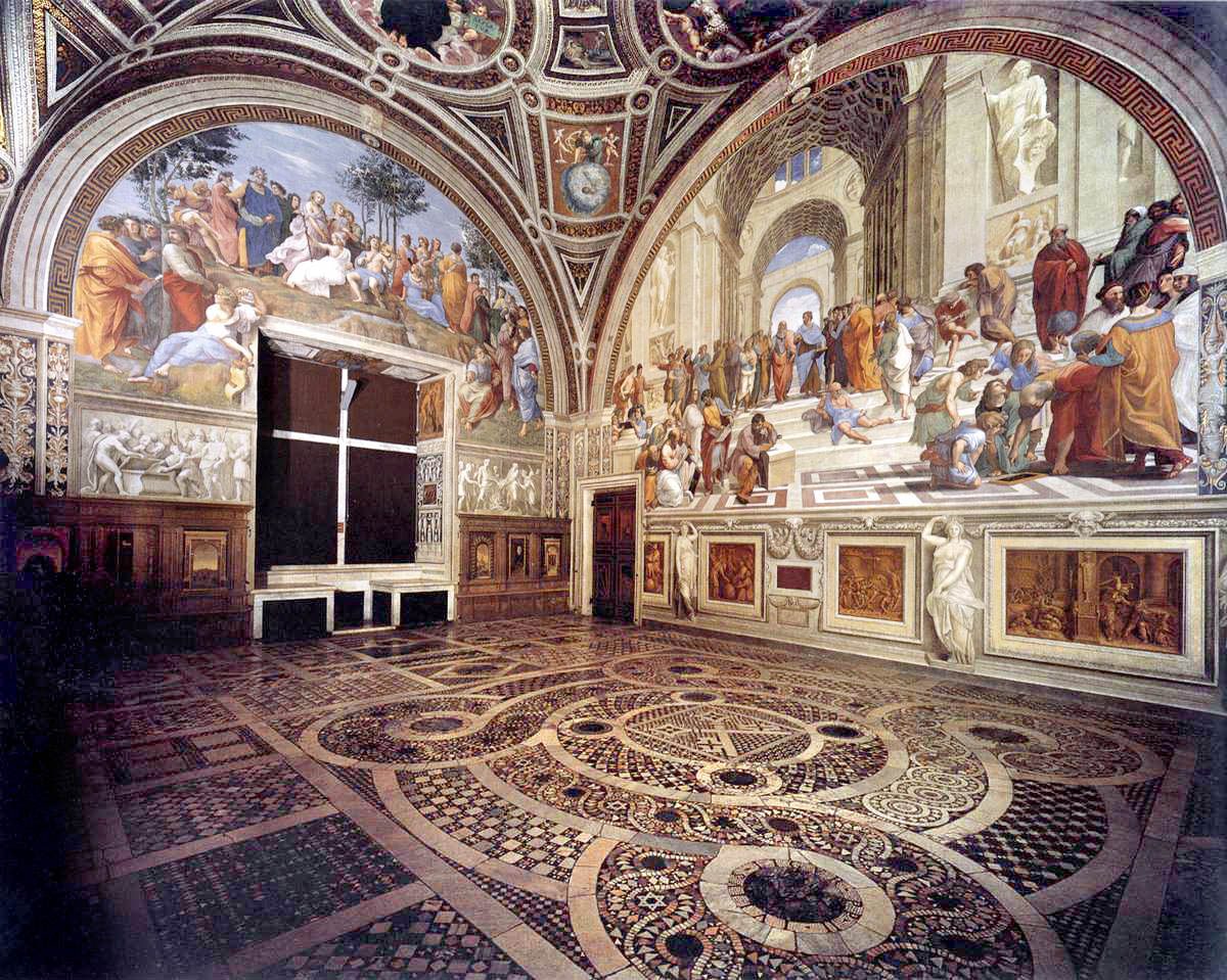 Pohľad do Stanza della Segnatura v Apoštolskom paláci vo Vatikáne
