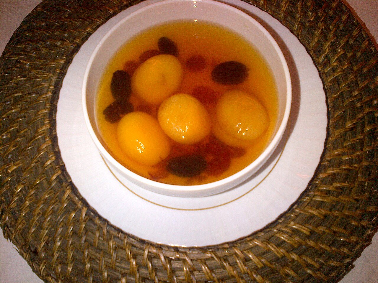 Apricot, plum and raisin "hoşaf" from Turkish cuisine.