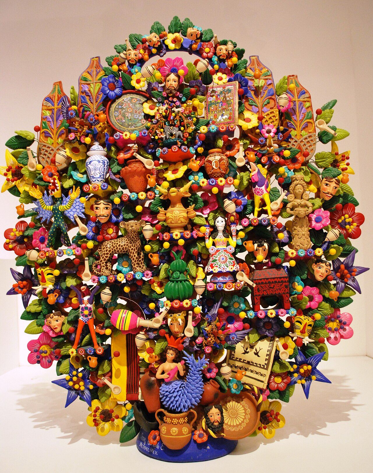 Tree of Life with theme of handcrafts by Oscar Soteno on display at the Museum of Artes Populares in Mexico City