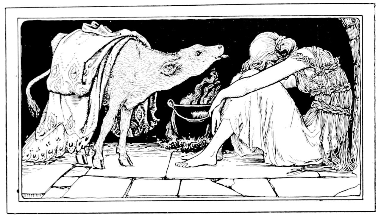 Scan illuatration on page of book in a series of fairy tales. A warning to children.