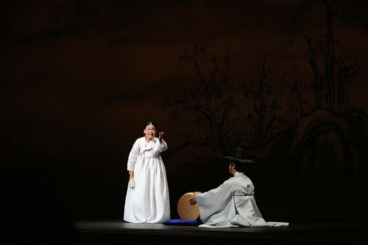 Heungbuga (Heungbu's song), one of pansori music performed by the myeongchang (maestro), Ahn Suk-seon for the attendees of the World Library and Information Congress at Sejong Center, Seoul, South Korea, 2006