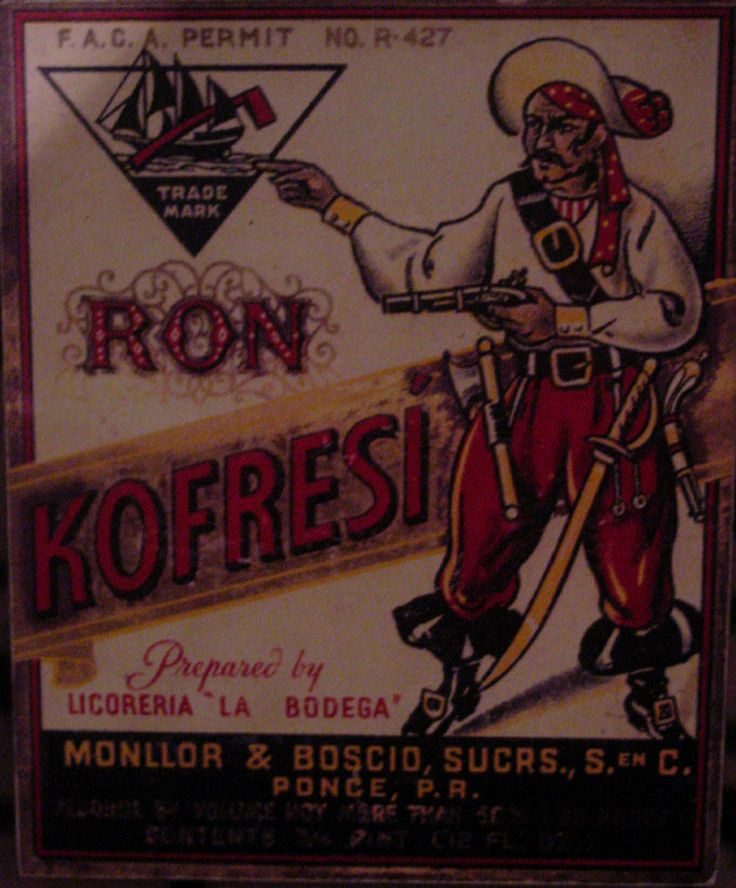 A photo of a bottle of the defunct brand of rum known as Ron Kofresí exhibited in a museum in Ponce, Puerto Rico. This bottle dated 1919 was stated by the personel of the museum to have survived intact due to the onset of the alchohol prohibition of 1920. According to the 1976…