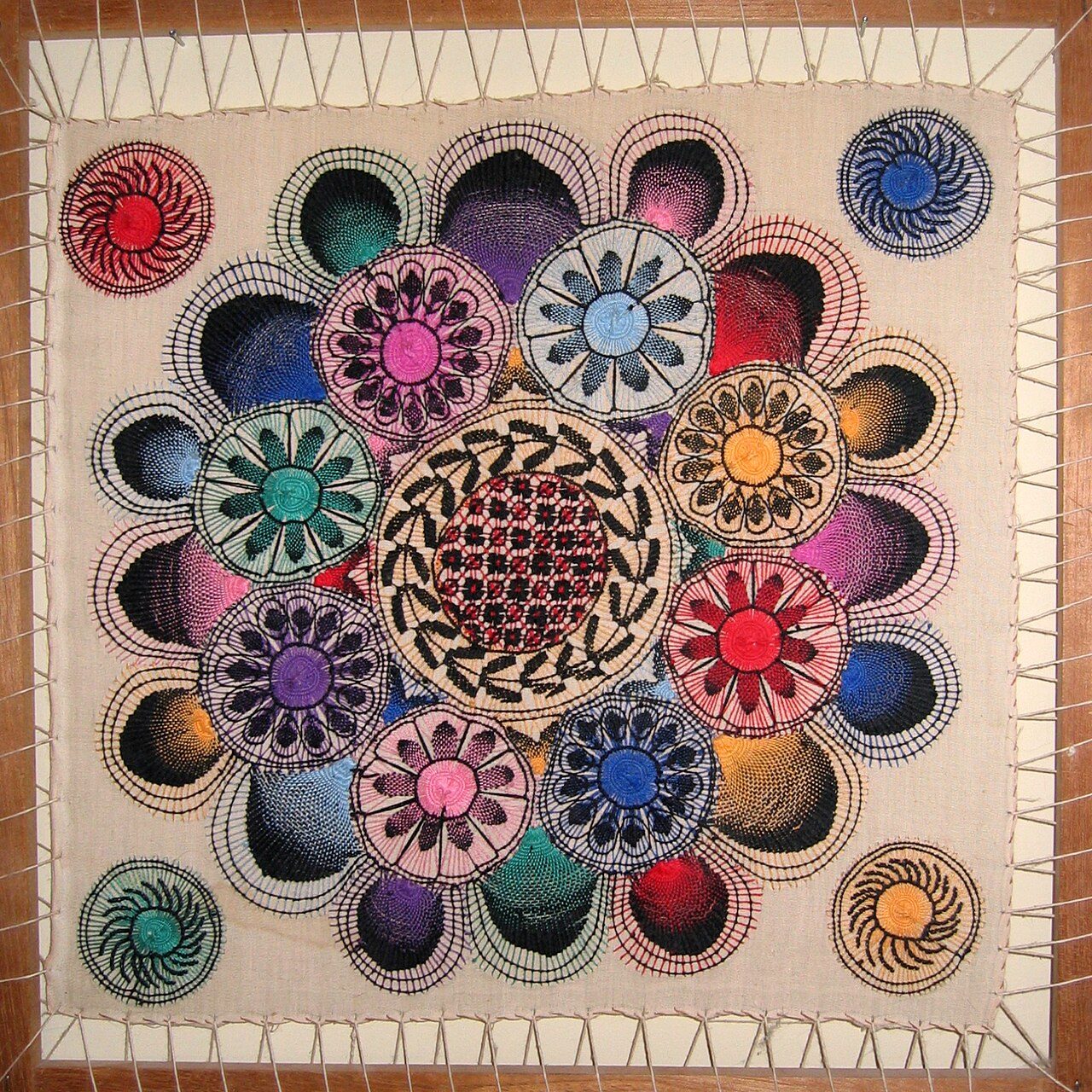 Hand-made ñandutí lace, acquired in 1986 in Asunción, Paraguay.