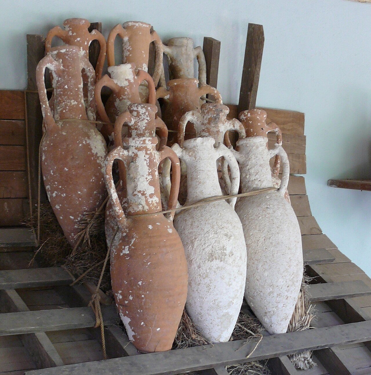 Amphorae stacking: reconstruction of how amphorae might have been stacked on a galley. (Now in Bodrum Castle, Turkey). A galley (from Greek γαλέα galea ) is an ancient ship which is entirely propelled by human oarsmen.