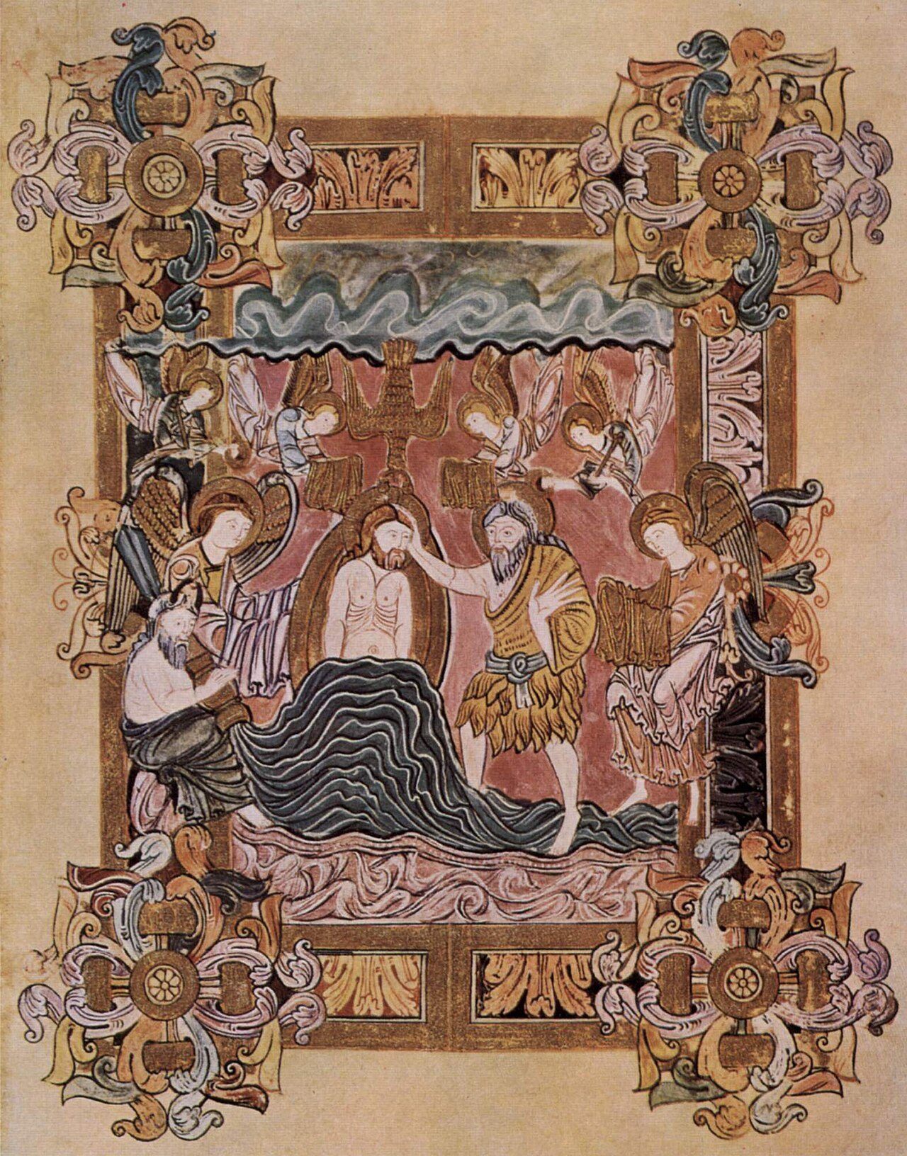 Benedictionale des Hl. Aethelwold, Szene: Taufe Christi