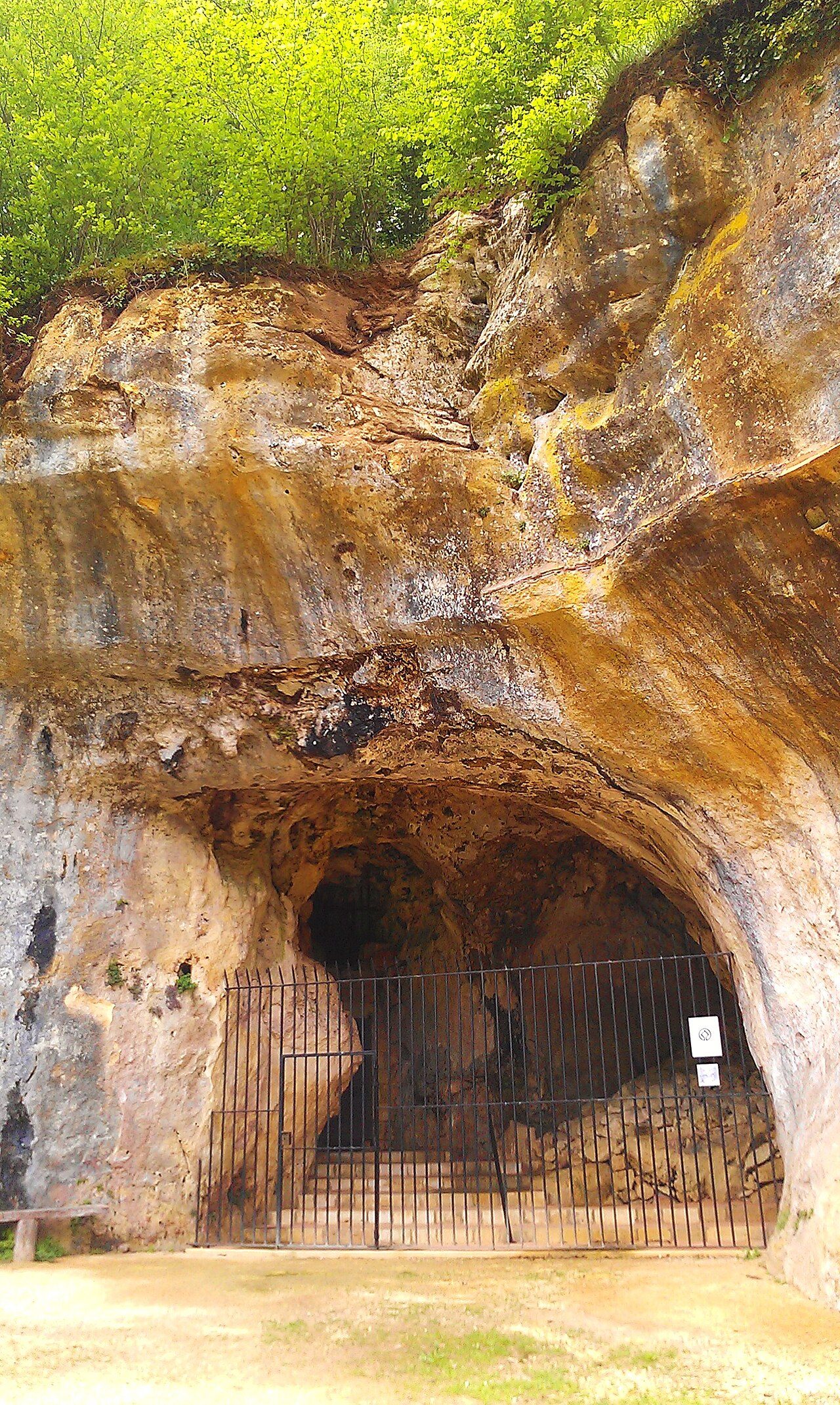 Entrance to Les Combarelles in Dordogne , Southwestern France.