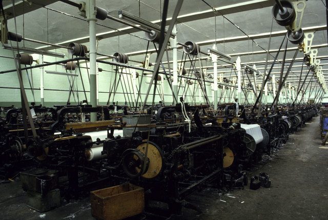 Weaving shed, Queen Street Mill A typical shed. There would be 800-1200 Lancashire looms in a typical shed, each taking about 0.5 horsepower of steam engine power and producing an incredible din. The mill girls communicated by lip reading a skill called mee-mawing (somebody will…