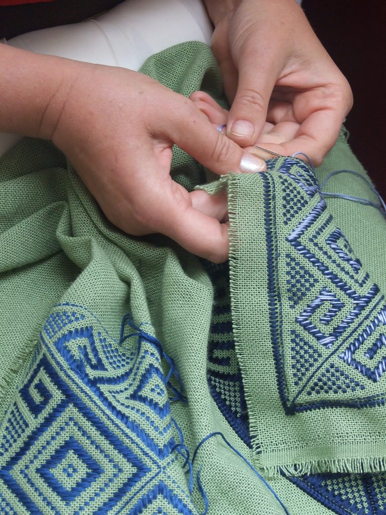 Traditional embroidery in Dubrovnik, Croatia