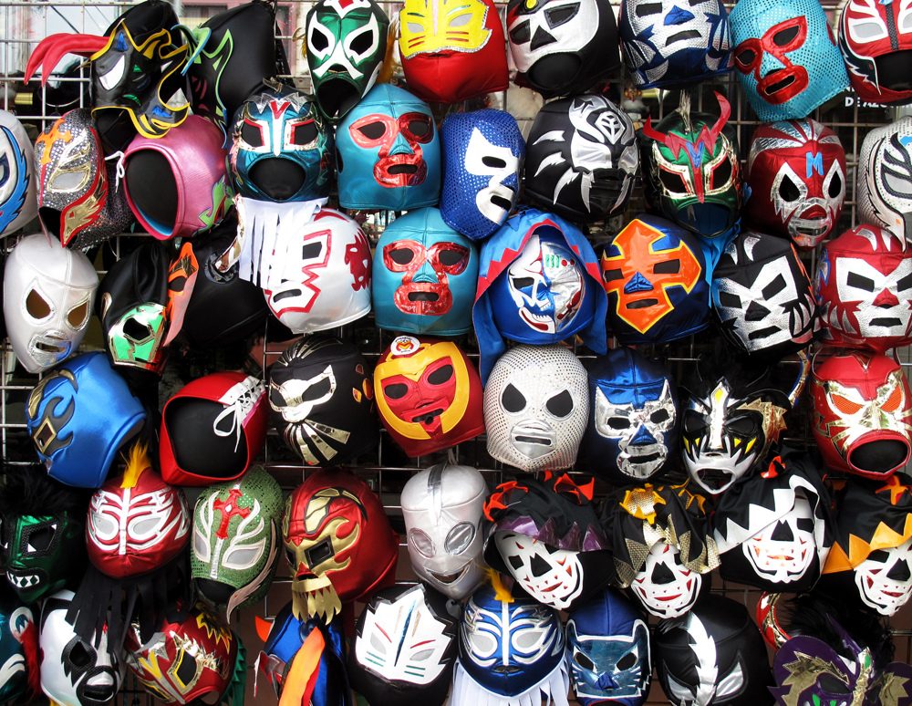 A picture of commercially sold Luchador masks