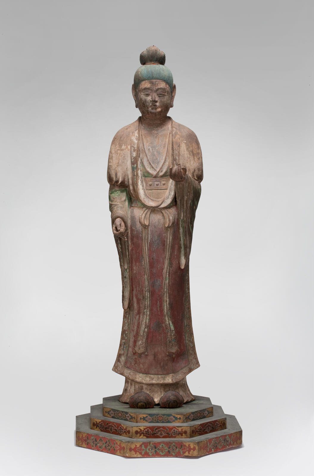 The deity Brahma (Bonten), one of a pair. Hollow dry lacquer. H. 61 1/2 in x W. 14 1/2 in x D. 26 in, H. 156.2 cm x W. 36.8 cm x D. 66 cm. Japan; Nara, c. 730-750. Asian Art Museum, The Avery Brundage Collection B65S13.a-.b
